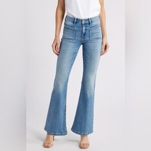 Hidden Patch Pocket Flare Jeans 29 8 medium mid rise stretch vintage inspired